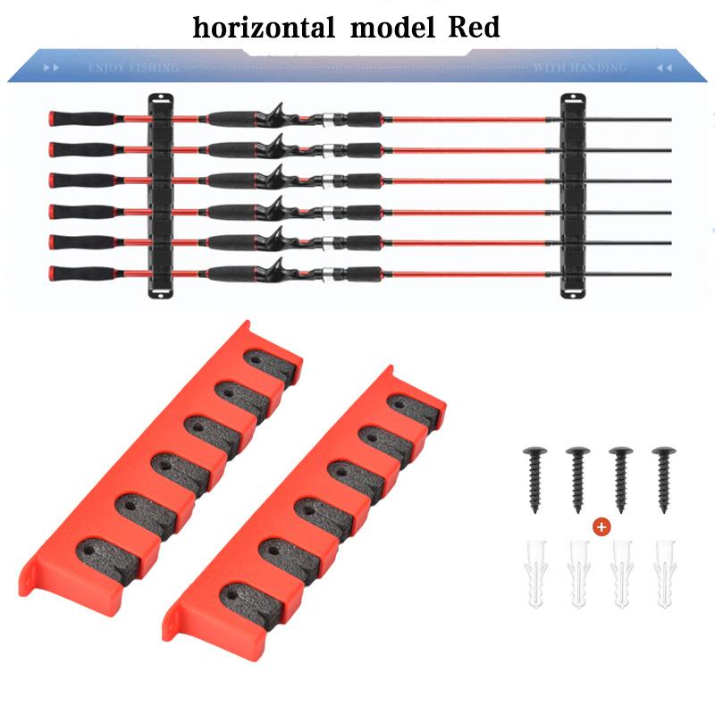 1 Paar Angelruten-Wandhalterungen, ABS-Angelruten-Wandhalterung, Schaumstoffgriff, Multi-Slot-Design zur Aufbewahrung von Angelruten und Angelwerkzeugen