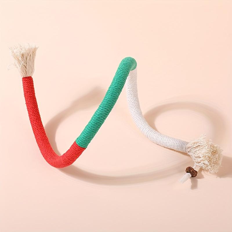 Cat Bite Rope Toy Cat Teeth Grinding Rope Durable Cat Oral Cleaning Toy Interactive Cotton Rope Bite-resistant Chewing Toy
