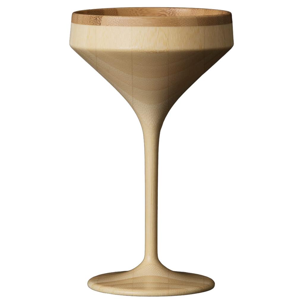 RIVERET Vessel Cocktail Glass, Martini, 120ml, Bamboo, Dishwasher Safe, White RV-111W