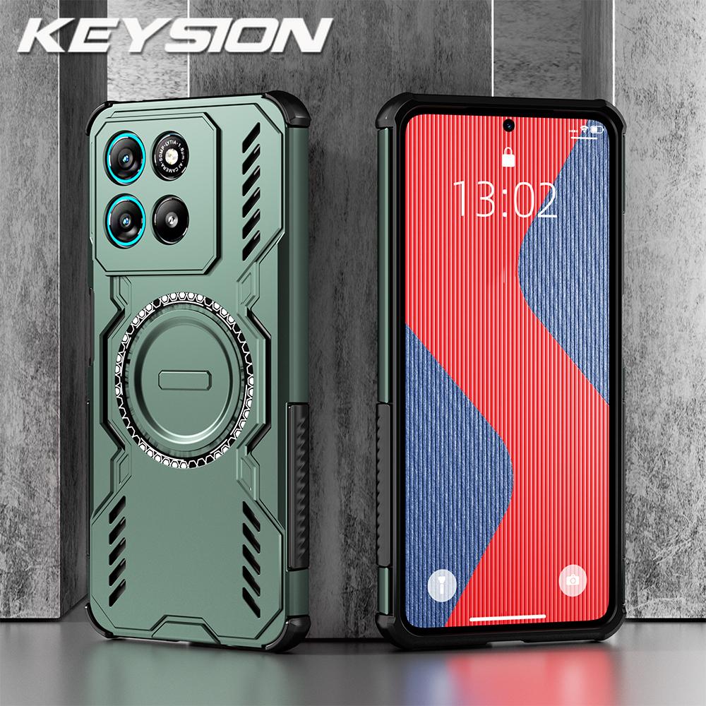 KEYSION Heat Dissipation Case for Motorola G86 5G G57 G67 Power Magnetic Cooling Shockproof Phone Cover for MOTO G100 G15 G75 5G
