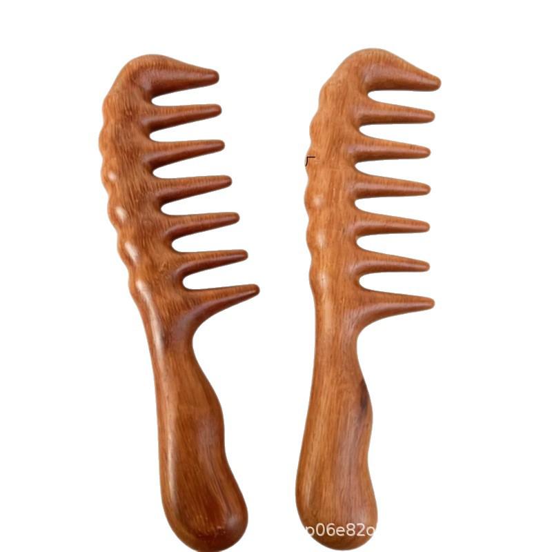Sandalwood Large-Tooth Round-Handle Comb for Meridian and Gua Sha Massage