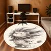 1pc Lion Windy Round Chair Mat Office Area Rug - Non-Slip, Floor Mat for Office, Bedroom, and Indoor Decor P127150