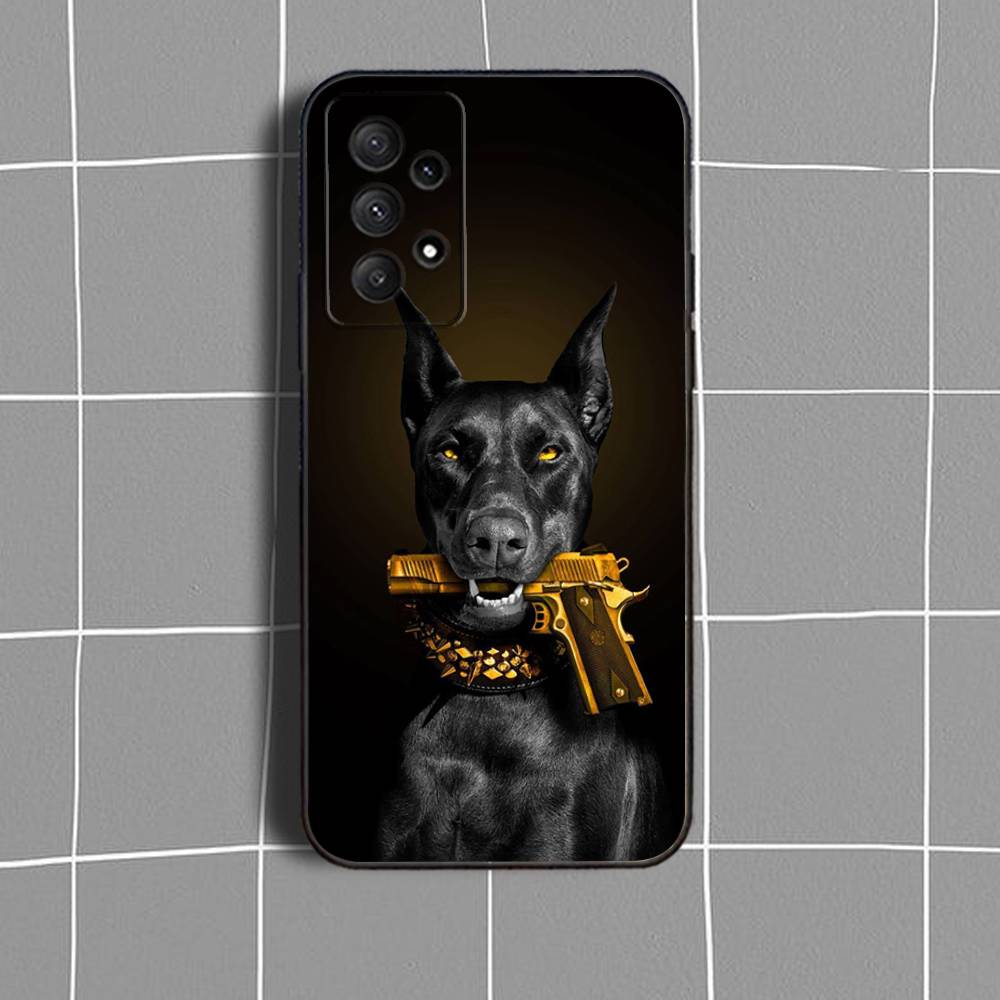 Pet D-Doberman D-Dog Phone Case For Samsung Galaxy A73,31,32,72,41,53,52,71,22,5G,Note,J7,8,9 Soft Black Cover