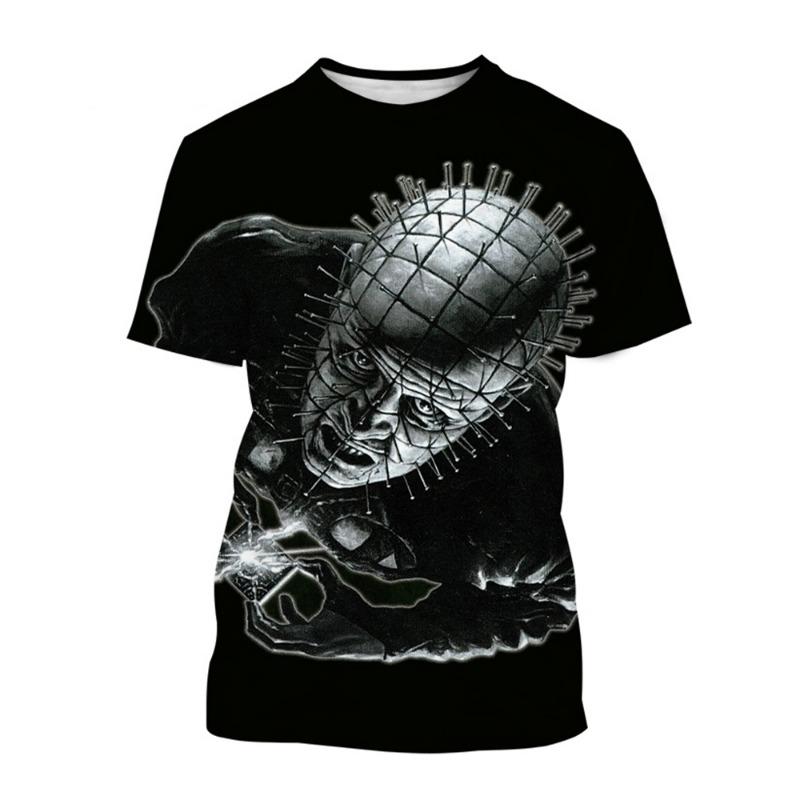 Summer fashion trend creative 3D printing printed horror movie hip-hop casual comfortable printed short sleeved shirt