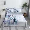 Christmas Snowman Bed Sheet Set Santa Claus 3D Carton Polyester Bed Flat Sheet With Pillowcase Boys Bedding 2/3Pcs Modern Design