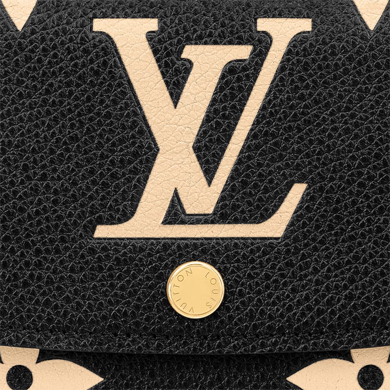 Louis Vuitton Emilie Embossed Grain Cow Leather Wallet Women's Black M82340