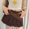 Vintage Western Rivet Belt Female Ethnic Bohemian Belt with Skirt Pants Belt Waist Seal Accessories Brown