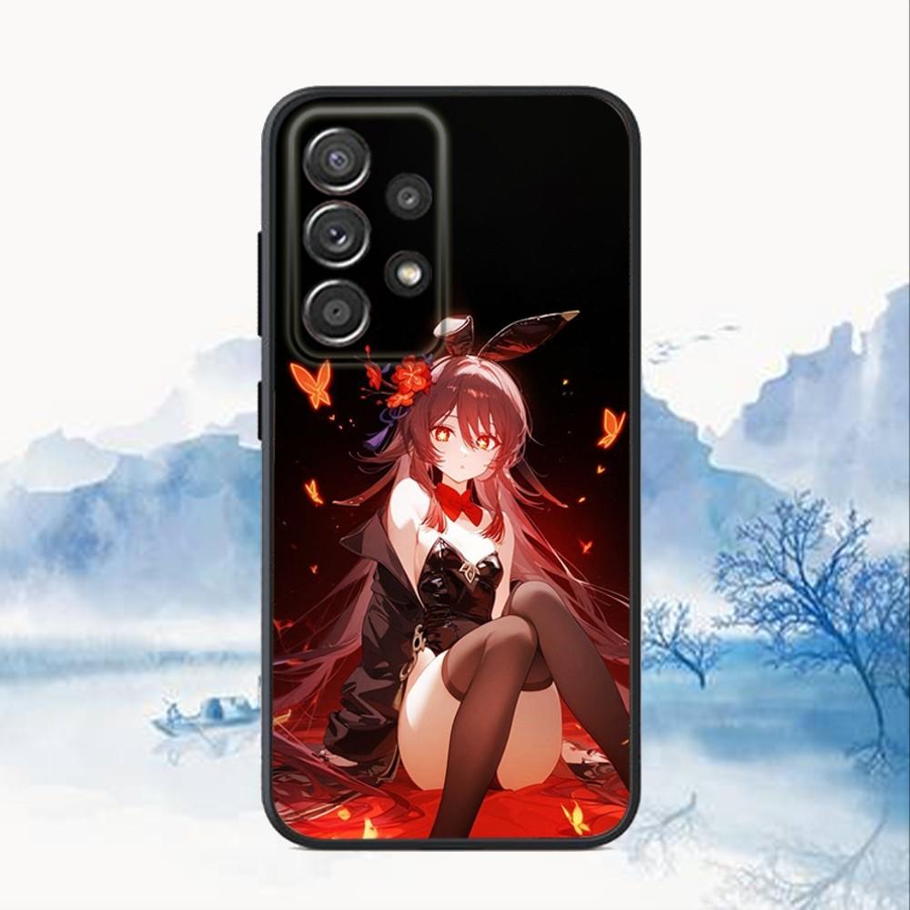

G-Genshin Impact H-Hu Tao Phone Case For Samsung S25,S24,S21,S22,S23,S30,Ultra,S20,Plus,Fe,Lite,Note,10,9,5G Black Cover Samsung S21plus