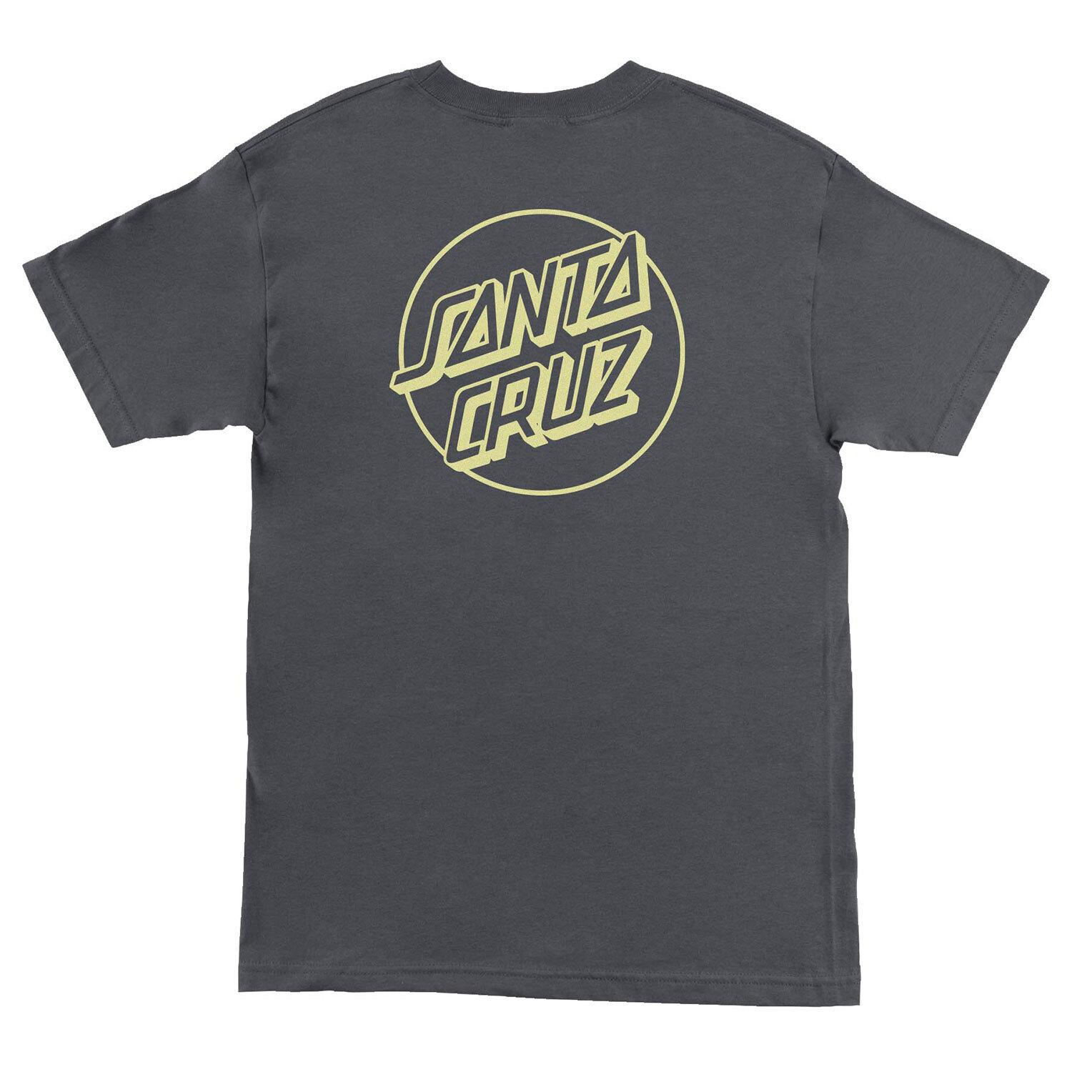 New Santa Cruz Skateboards Shirt Opus Dot Charcoal Safety M
