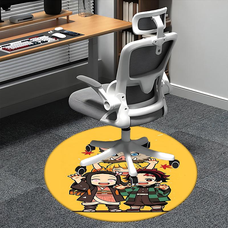 Anime-Inspired Chair Mat - Round Carpet for Home Decor, Office Use, and Gifts - Suitable for Bedrooms, Living Rooms s0482b