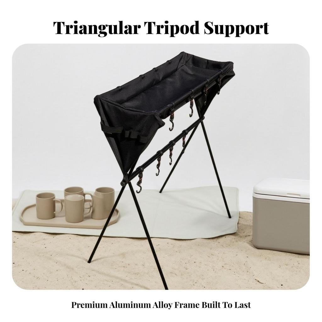 Camping Storage Rack with Basket Lightweight Furniture Long-Lasting for Backyard