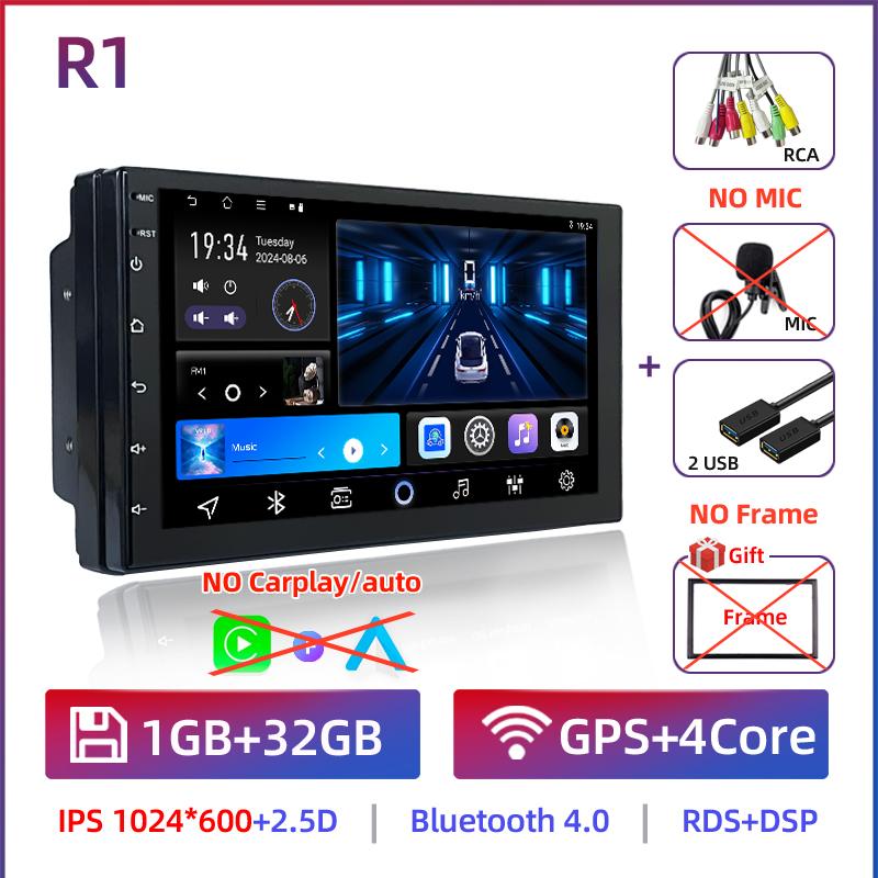 Android 12 2Din Car Radio Multimedia Video Player Universal Auto Stereo GPS MAP For Volkswagen Nissan Hyundai Toyota CR-V Kia