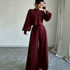 Damen Rollkragen Laternenärmel Oberteil Weite Hosen Zweiteiler Unifarbene Lässige Outfits