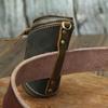 Kreatives Vintage Leder Schlüsselmäppchen, Reißverschluss Schlüsselkartenhalter, Unisex Echtleder Schlüsseletui für Zuhause & Auto