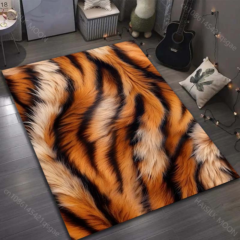 Tiger Skin Texture Printing Carpet for Bedroom Living Room Bedside Sofa Floor Mat Modern Home Decor Area Rug Large Size