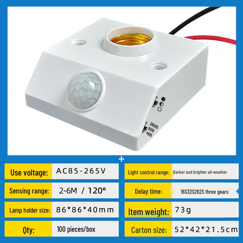 Remote-Control Infrared Sensor Lamp Holder with Sound and Light Activation