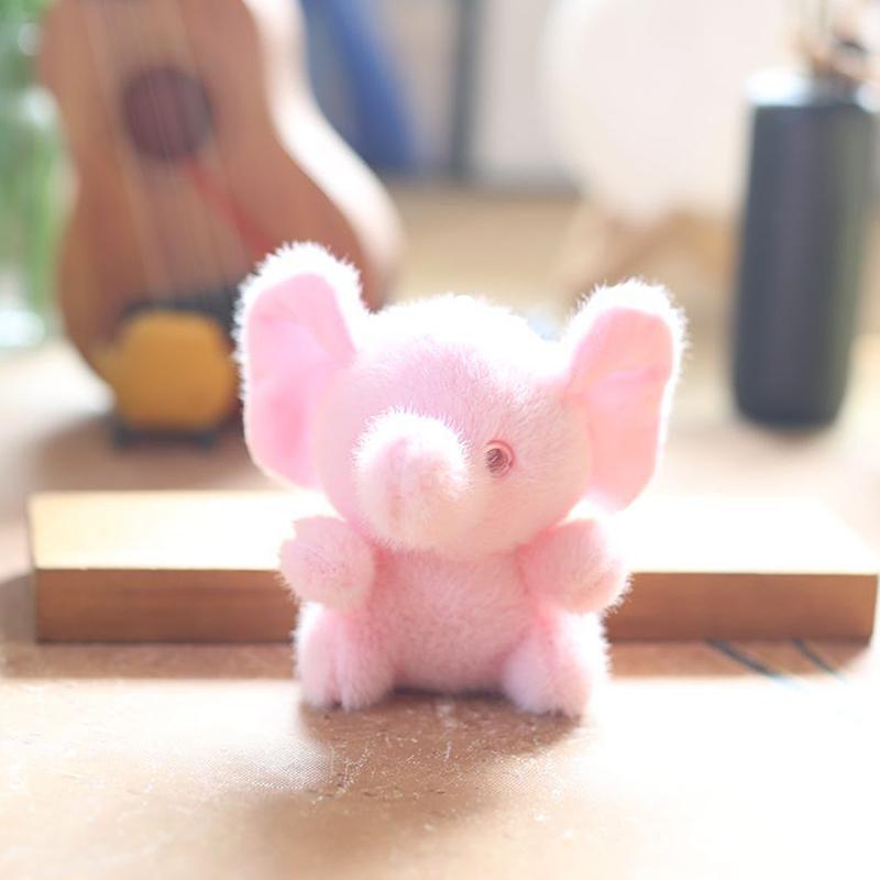 1Pc Birthday Gift Cute Elephant Stuffed Animal Plush Toy Keychain Soft Doll Car Keyring For Women Couple Children Bag Pendant