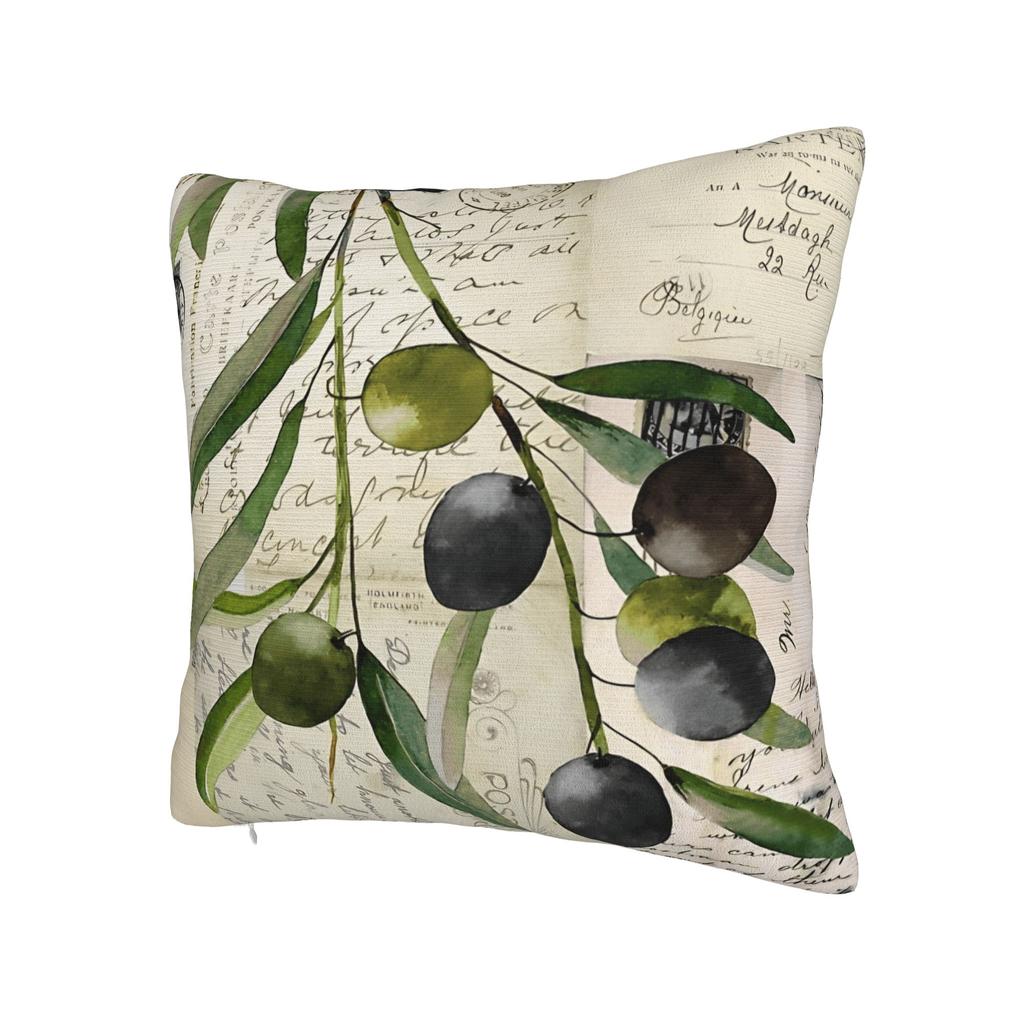Olive Branch Pillow Cover  Square Cushion Cover Novelty Pillow Case For Sofa Home Decoration