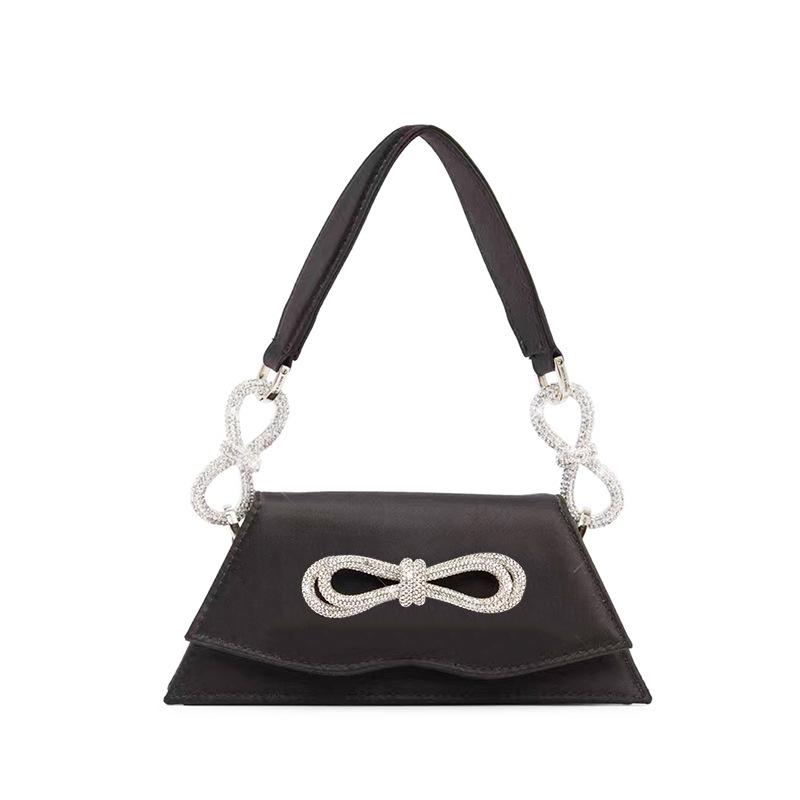 

Ночной клатч с вышивкой Crystal Shining, роскошные дизайнерские сумки через плечо с серебряным бантом