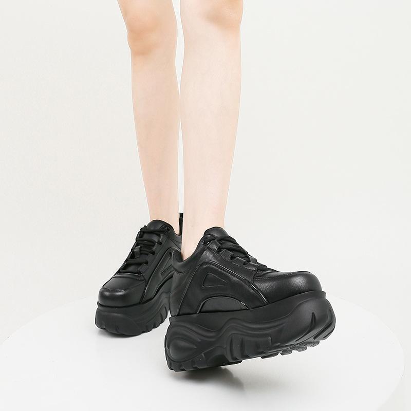 Amazon foreign trade autumn and winter new sports shoes casual muffin shoes low top height increase 7cm European and American platform women's shoes