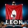 [1pc Leon Man Portrait Blanket] All-Season Blanket - Cozy Blanket for Sofa Couch Home Decoration, Digital Printed Nap Blanket