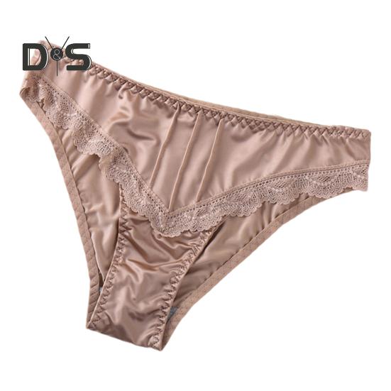 

Женские трусы с низкой талией, бесшовные, с цветочным кружевом, шелковистые, эластичные, повседневные, для медового месяца, брачной ночи, стринги XL коричневый