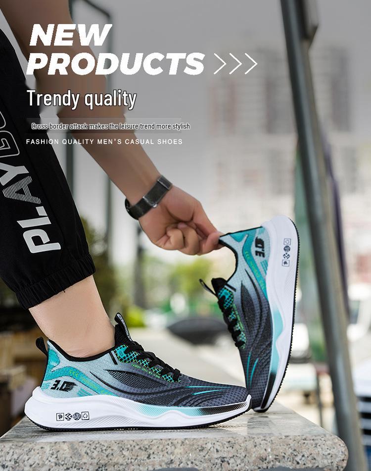 2025 Spring/Summer Flyknit Casual Lightweight Men's Running Shoes with Soft Sole