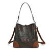Johnature Retro Embossed Bucket Bag Large Capacity Handmade Women's Bag Versatile Shoulder Crossbody Bags