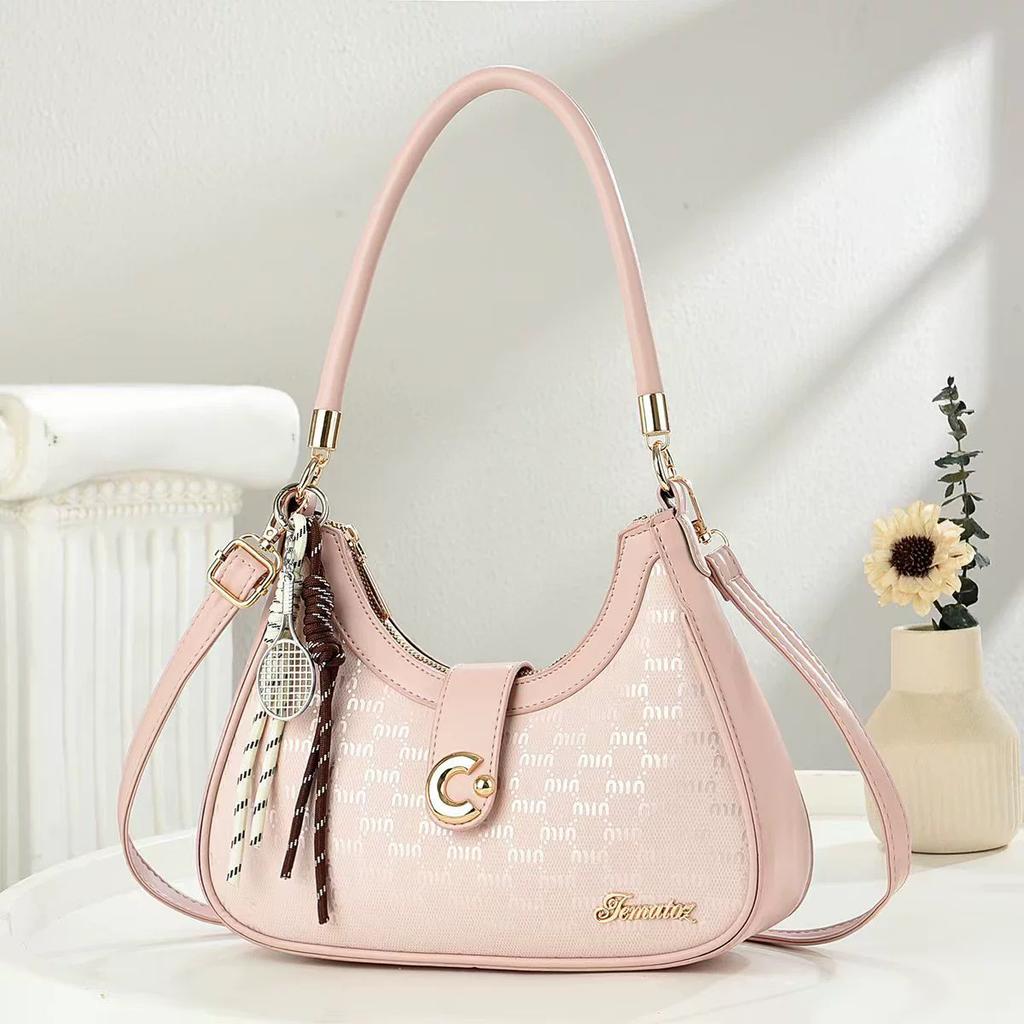 Women Printed Crescent Shoulder Bag, Minimalist Large Capacity Spacious Fashion Handbag