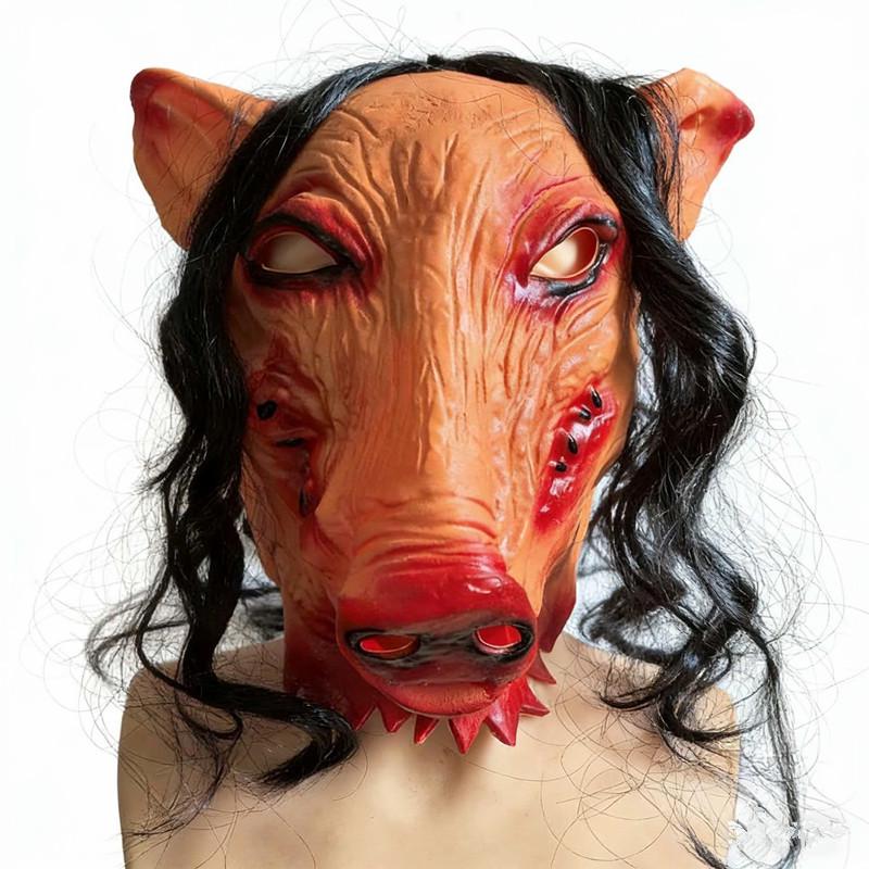 Halloween Horror Pigsy Mask: Escape Room Party Prop & Costume Headgear