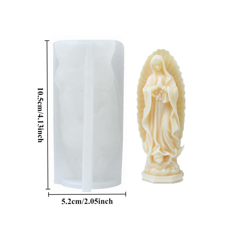 

Prayer Madonna Portrait Silicone Candle Molds 3D Virgin Mary Statue Resin Plaster Cement Casting DIY Handmade Soap Crafts Mold