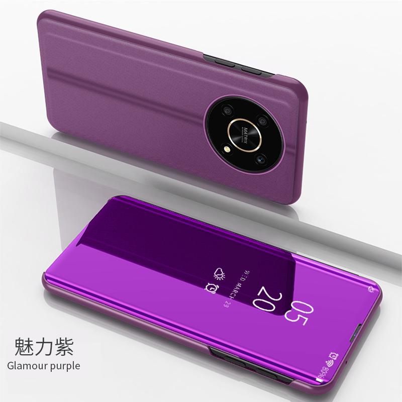 

Чехол для Honor Magic4 Lite 5G, умный зеркальный магнитный откидной чехол с подставкой для телефона Hnor Magic 4 Light 4Lite, противоударный чехол на заднюю панель For Magic 4 Lite 5G фиолетовый