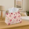 1pc Tissue Box Holder Featuring a Design of Tiny Hearts And Crossed Knitting Needles - A Versatile Napkin Dispenser Suitable for Home, Parties, And Ca