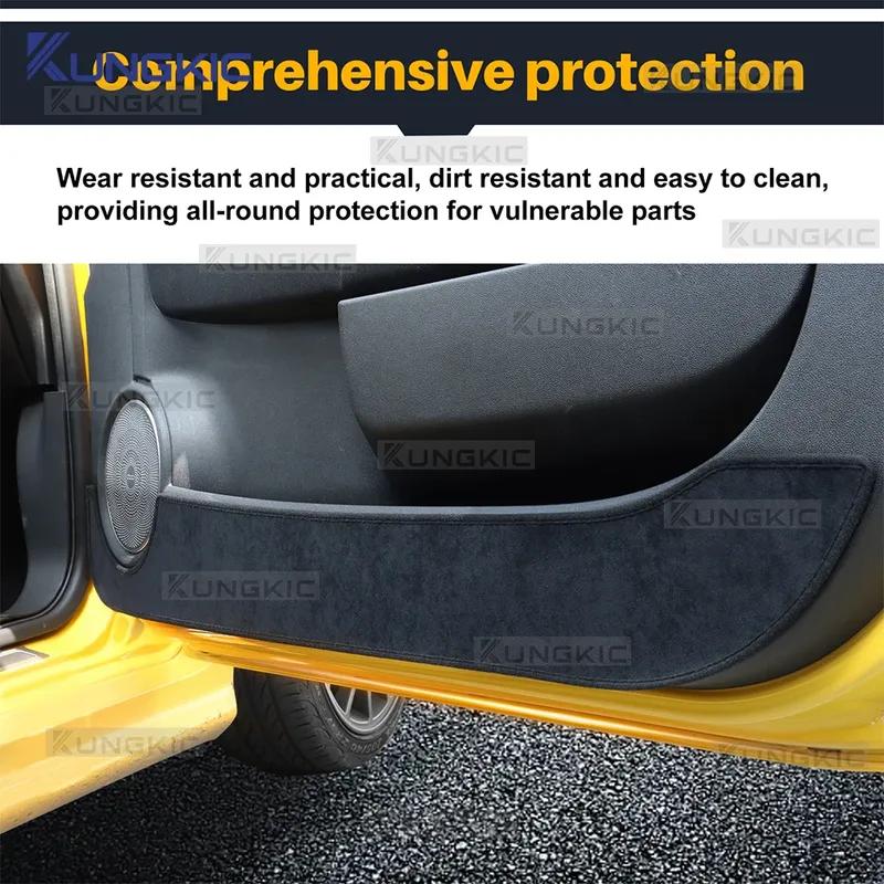 Flannel LHD RHD Door Anti-kick Pad For Abarth 595 695 2012-2024/ Fiat 500/500C 2008-2024/ 500E 2013- Mat Trim Accessories