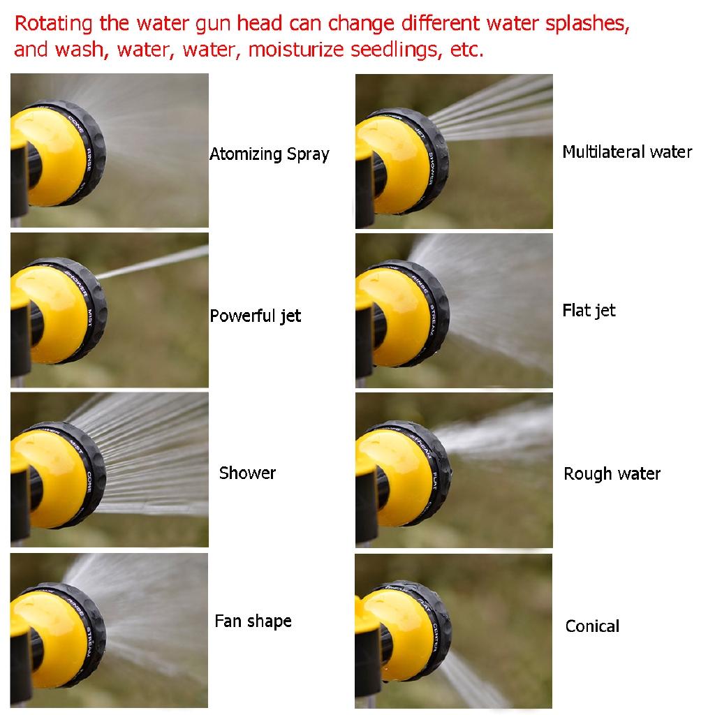 Multifunction 8 In 1 Jet Spray Soap Dispenser Hose Nozzle High Pressure Car Wash Cleaning Tool Garden Watering