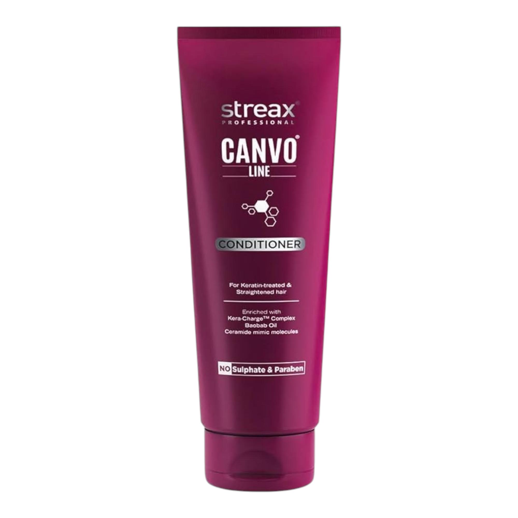 

Streax Professional Canvoline Кондиционер для волос для женщин и мужчин После выпрямления Упаковка 240 г для гладких волос как в салоне