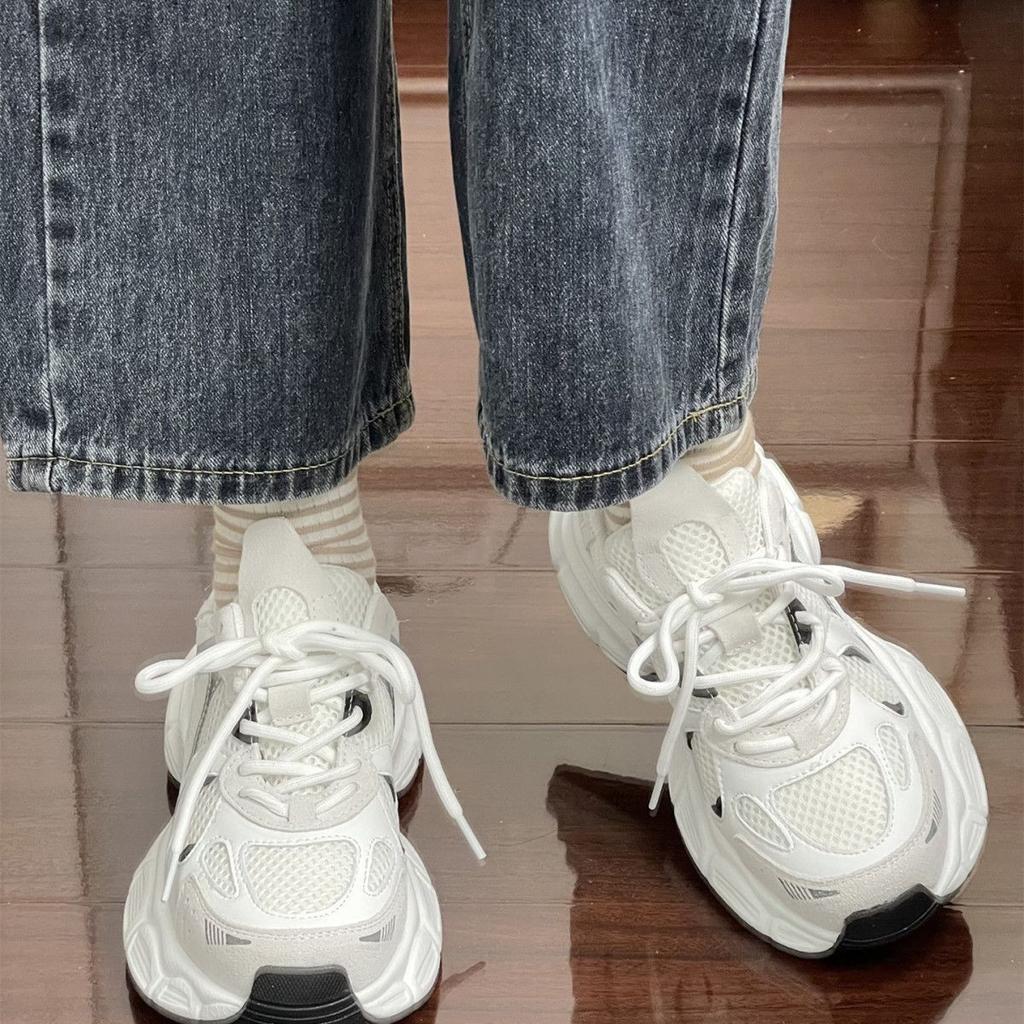 2025 new Korean version of fashion casual sports shoes popular versatile platform dad shoes breathable high-value women's shoes