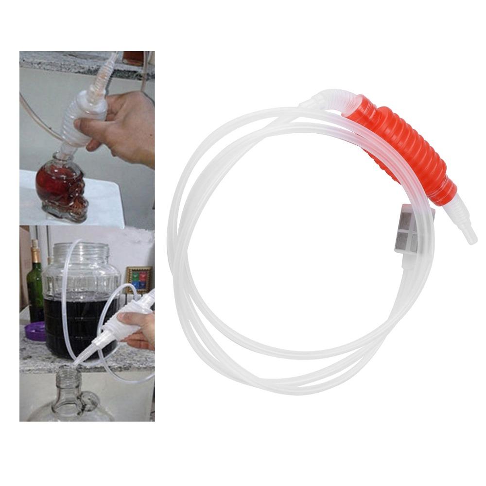 2pcs Manual Pump Liquid Siphon Tube Plastic Brewing Equipment Kit  Wine Making