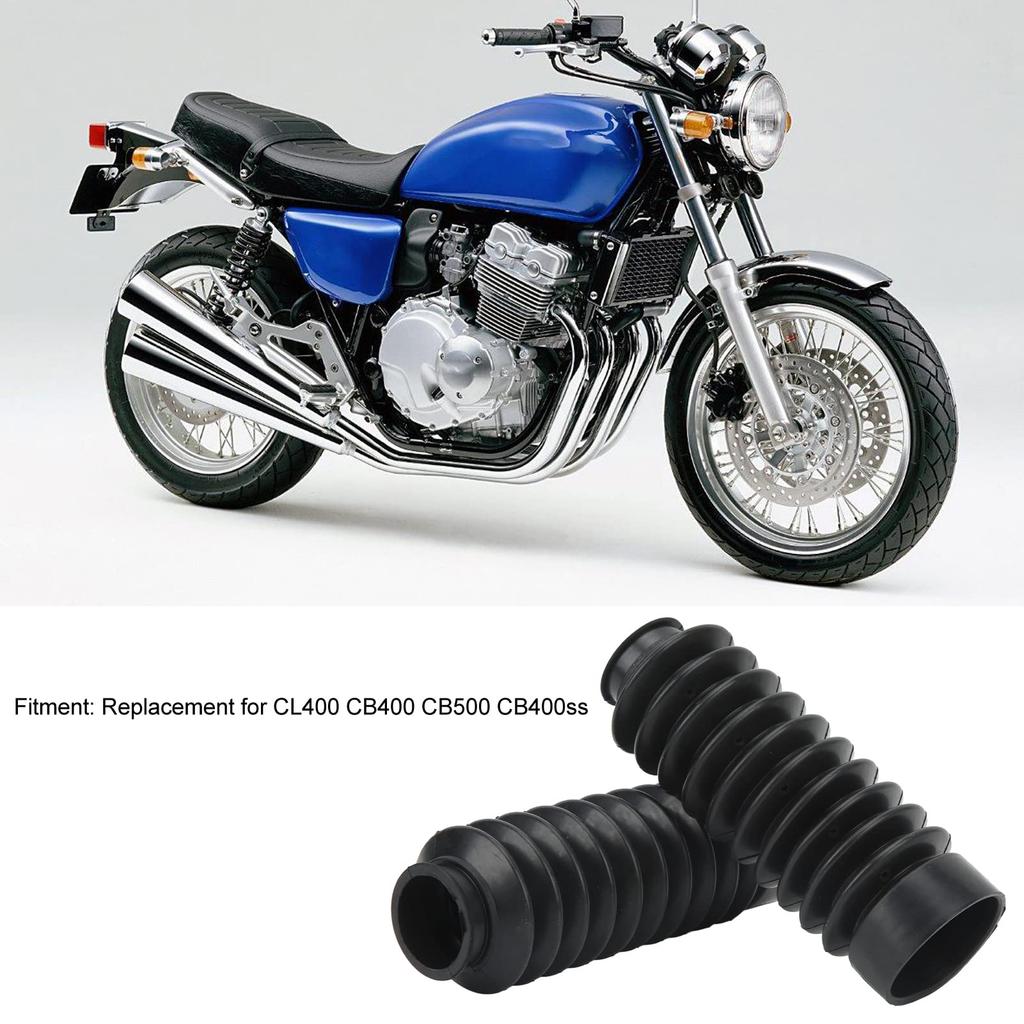 Motorcycle Front Fork Boots, Rubber Front Fork Covers, Shock Absorbing, Easy Installation, Fits CL400, CB400, CB500, and CB400ss, 1 Pair