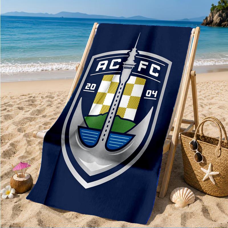 Auck-land Football Club Printed Microfiber Beach Towel, Soft And Absorbent, Quick-Dry, Ideal for Summer Travel, Beach Essential, Swimming Pool