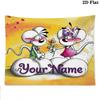 Diddl Custom Name Wall Tapestry Aesthetic Wall Hanging Printed Fabric Blanket Decorative Tapestries for Bedroom Living Room Home Decor