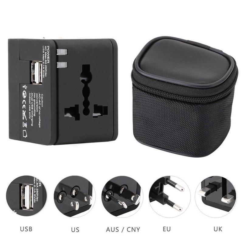 

Универсальный универсальный адаптер для международных розеток USB-порт для путешествий по миру Адаптер для зарядного устройства переменного тока Au Us UK EU Converter