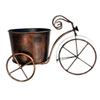 Rostiger Metallfahrrad-Eimer Pflanzgefäß Rollender Blumenwagen Dekorative Schubkarre Elegante Dreiradform Blumenpott für Außendekoration