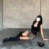 Women's Camouflage Lace-Up Denim Skirt - American Retro Low-Waisted A-line Hip-Hugging Mini Skort