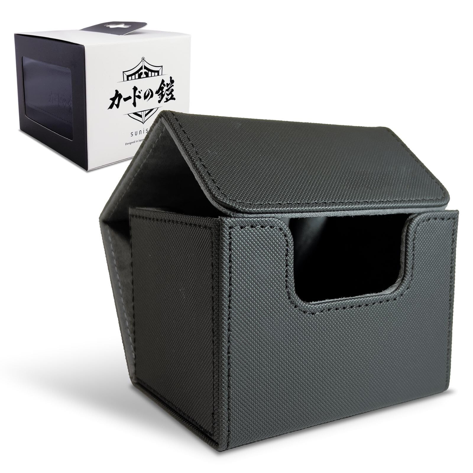 

Card Armor Deck Case, 120 Cards [Easy Side-In Storage], Trading Card Case, Compatible with Pokemon, One Piece, and Duel Masters, Black, by sunista