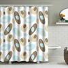 Blue Brown Oval Pattern Shower Curtain Modern Bathroom Decor For Home Bathing Room Waterproof Fabric With Hooks Various Sizes Av