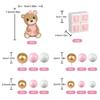 14 ks Medvídkových Topperů na Dort Mini Medvídek Zlatý Modrý Bílý Perlový Míček Na Baby Shower Chlapec Narozeninová Oslava Téma Medvídek Party Potřeby
