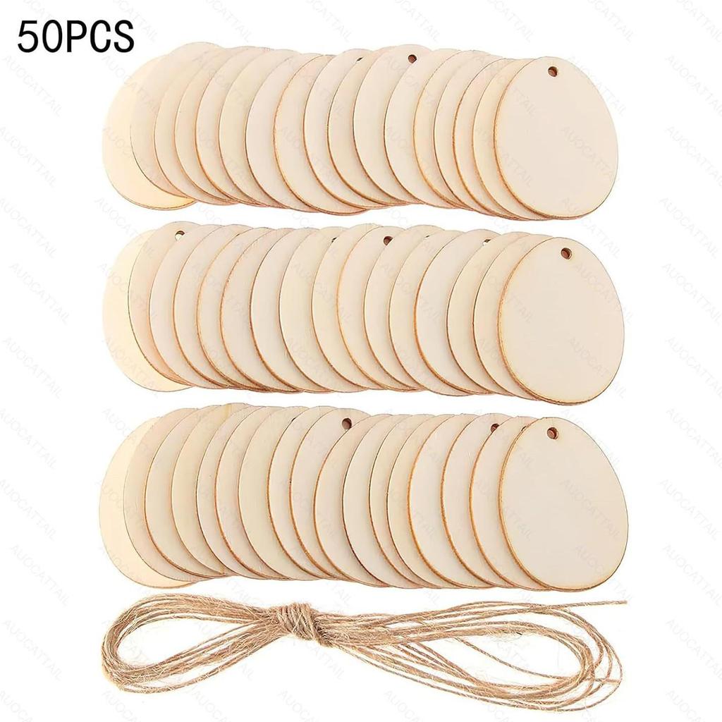 Hand-Painted Easter Egg Wood Slice Tag for DIY Crafting