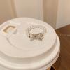 Korean Luxury Zircon Pearl Bow Ring - Vintage Niche Design, Women's Open Hand Jewelry