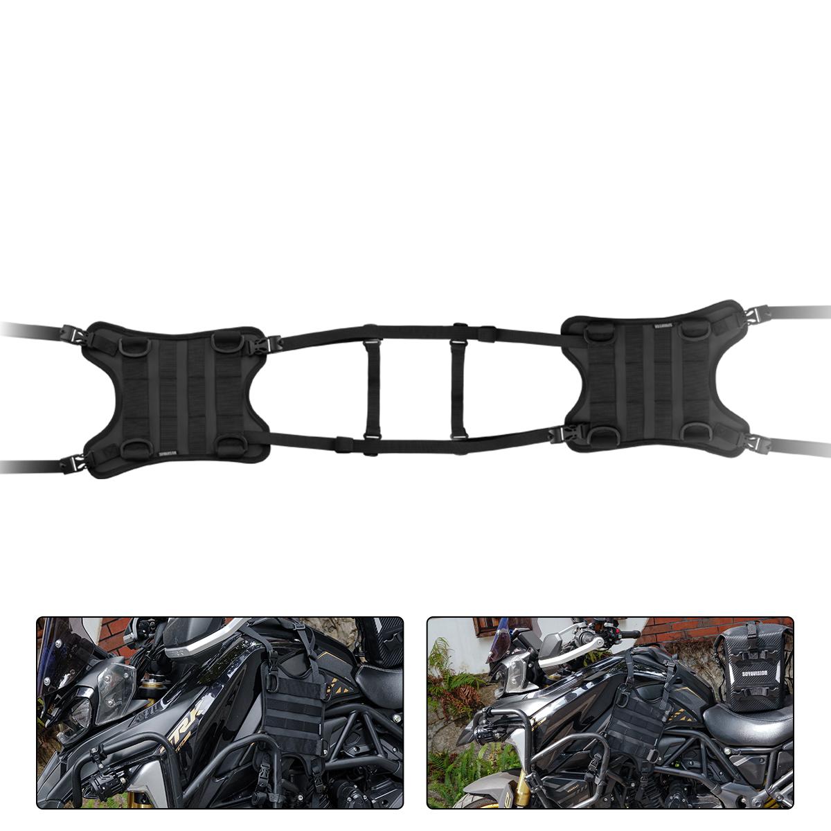 

Black Motorcycle Tank Side Hanging System Motor Fuel Tank Side Bag Base Vest With MOLLE System Universal Front Bag Mounting Base чёрный